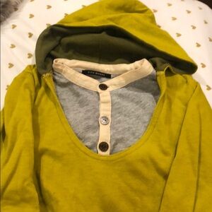 Fith works size 120 5/6 hooded color block shirt